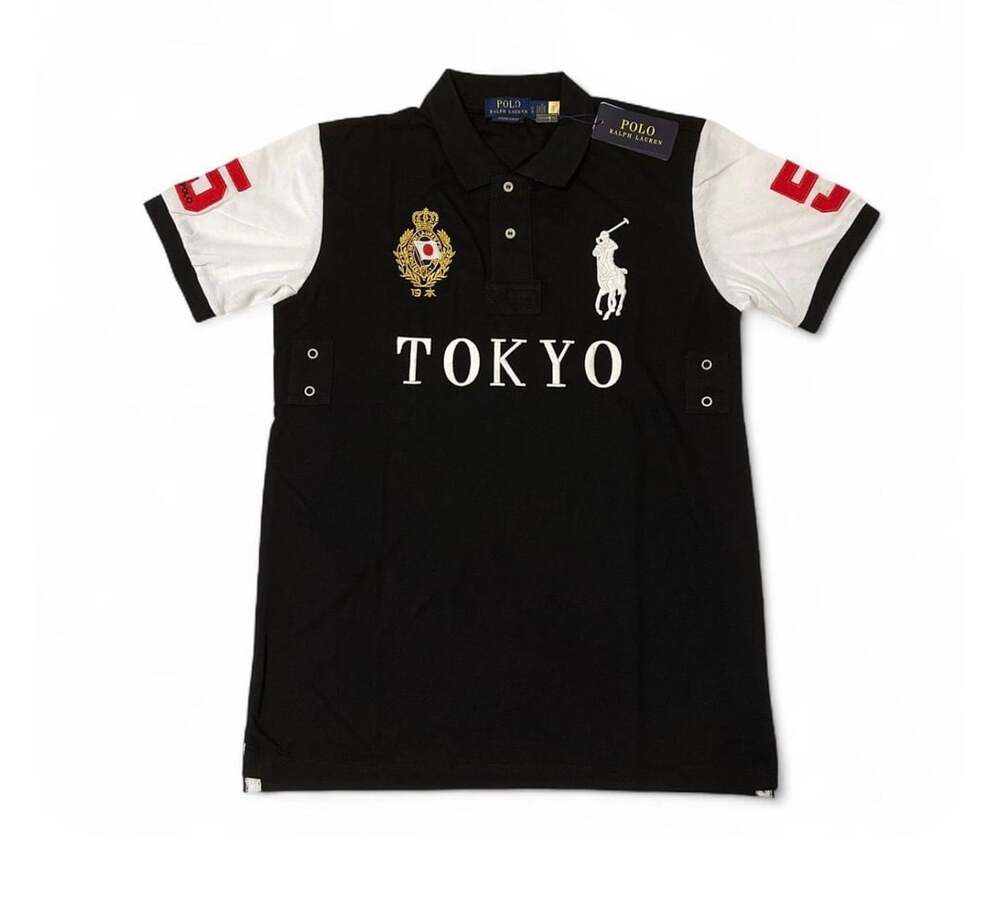 Polo Ralph Lauren Chief Keef Tokyo Black White Red Polo Shirt Size L